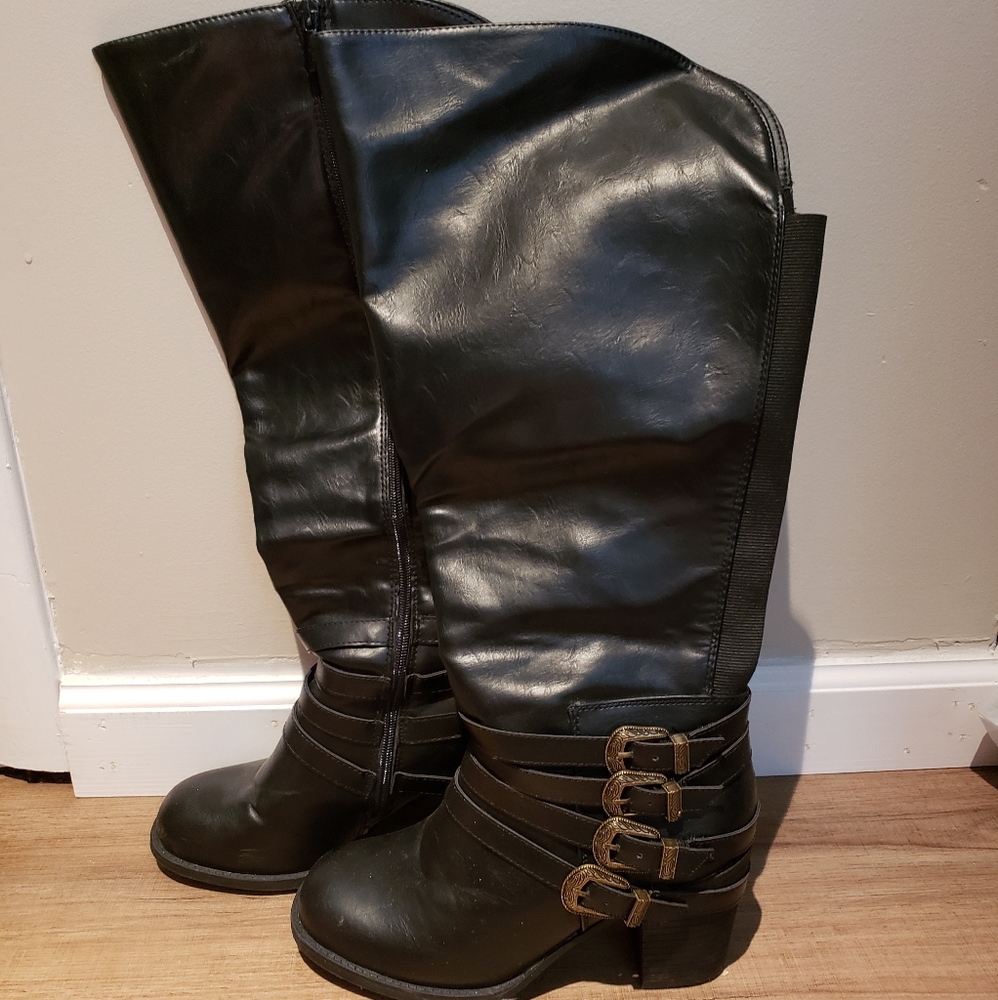Torrid Western Buckle Knee High Boots